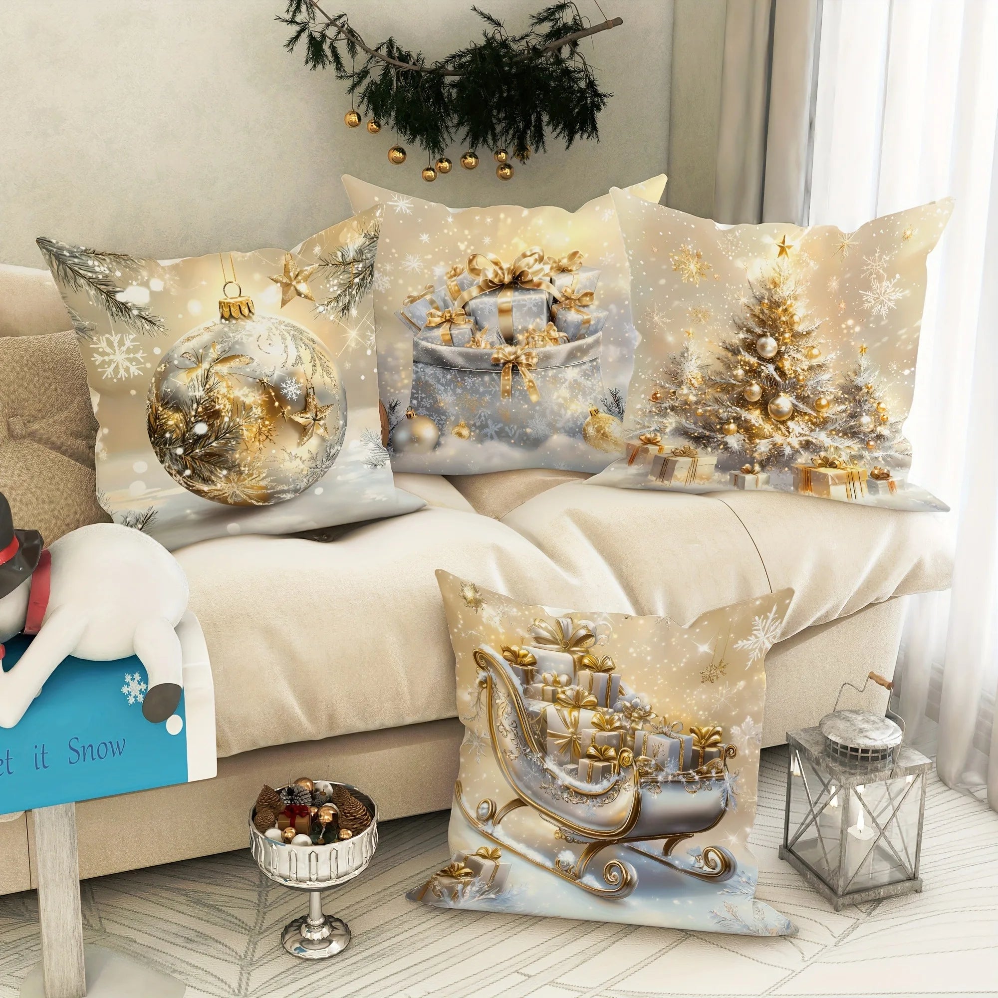 Weihnachtlicher Kissenbezug – Festliches Design für Sofa & Wohnzimmer