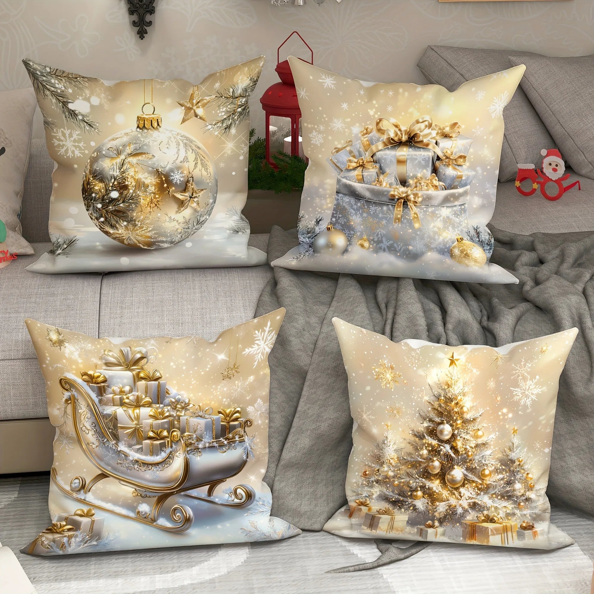 Weihnachtlicher Kissenbezug – Festliches Design für Sofa & Wohnzimmer