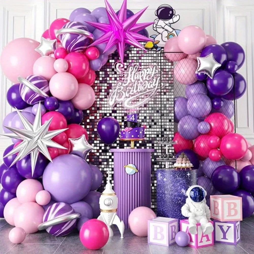 Ballon Girlanden Set 113-teilig – Sternballons für Geburtstag, Hochzeit & Party