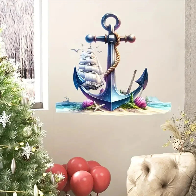 Maritime Wandtattoos – Anker & Nautik | Selbstklebende Vinyl-Aufkleber für Bad & Wohnbereich
