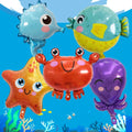 Meerestier-Folienballons 5er-Set – Fisch, Oktopus und Seepferdchen