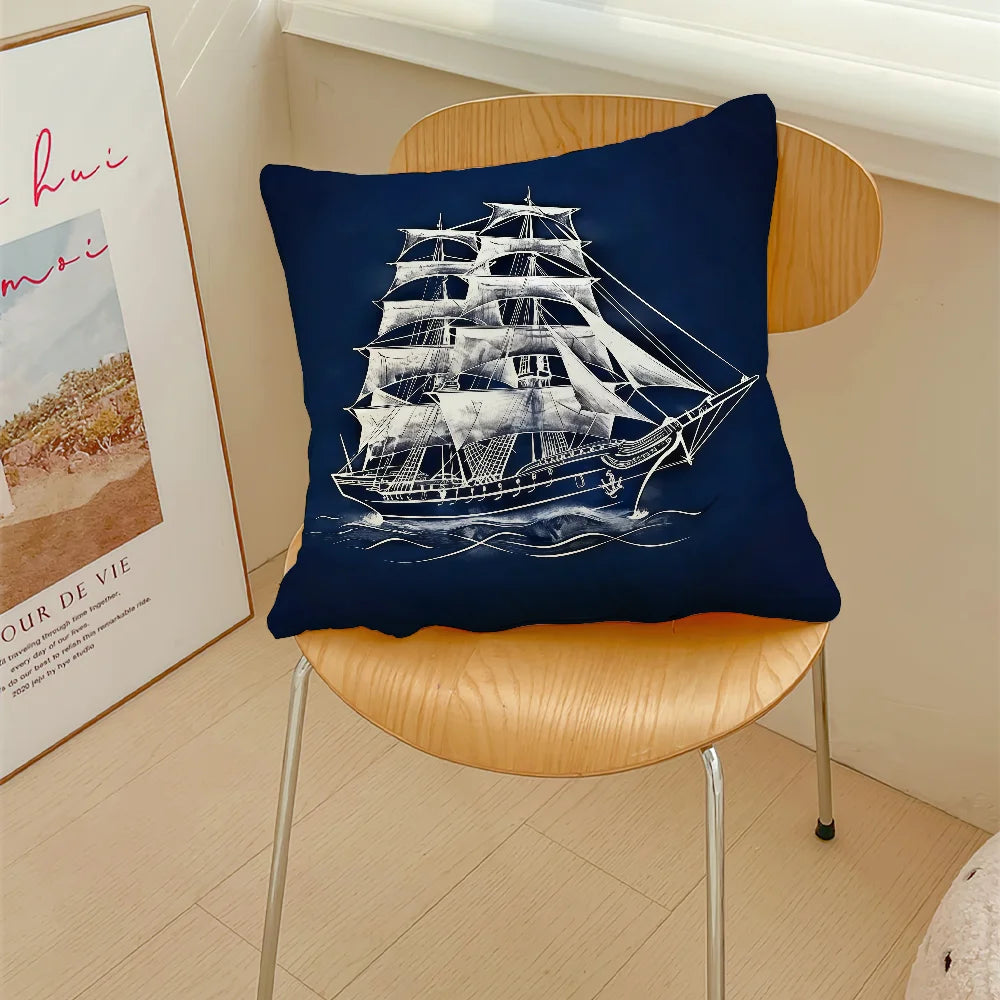 Maritimer Kissenbezug – Lustiges Nautik-Motiv | Beidseitig bedruckt