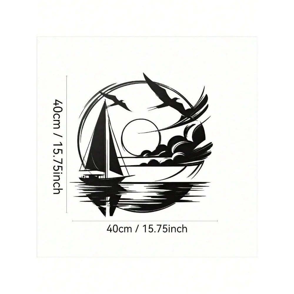 Segelboot Metall-Wanddeko – Wasserdicht, Maritim, Moderne Räume & Geschenkidee
