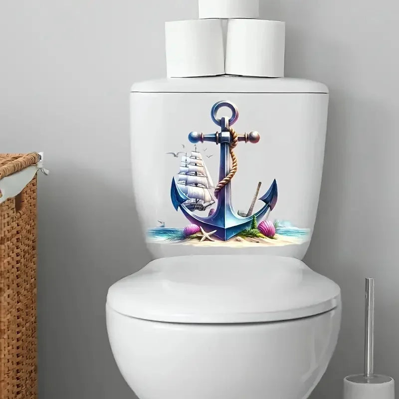 Maritime Wandtattoos – Anker & Nautik | Selbstklebende Vinyl-Aufkleber für Bad & Wohnbereich