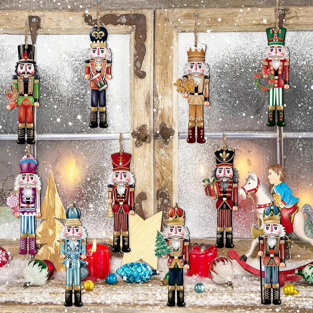 12er-Set Holz-Nussknacker – Weihnachtsdekoration, Geschenk & Heimdeko
