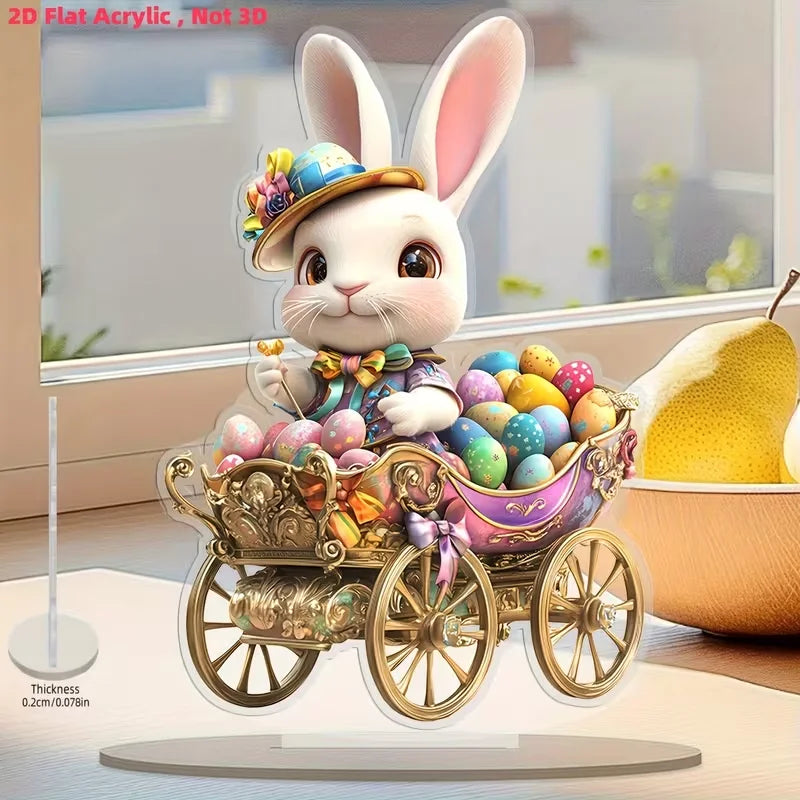 Osterhase & Ei Acryl-Tischdeko – 2D Boho-Stil, Ostern, Valentinstag & Hochzeit