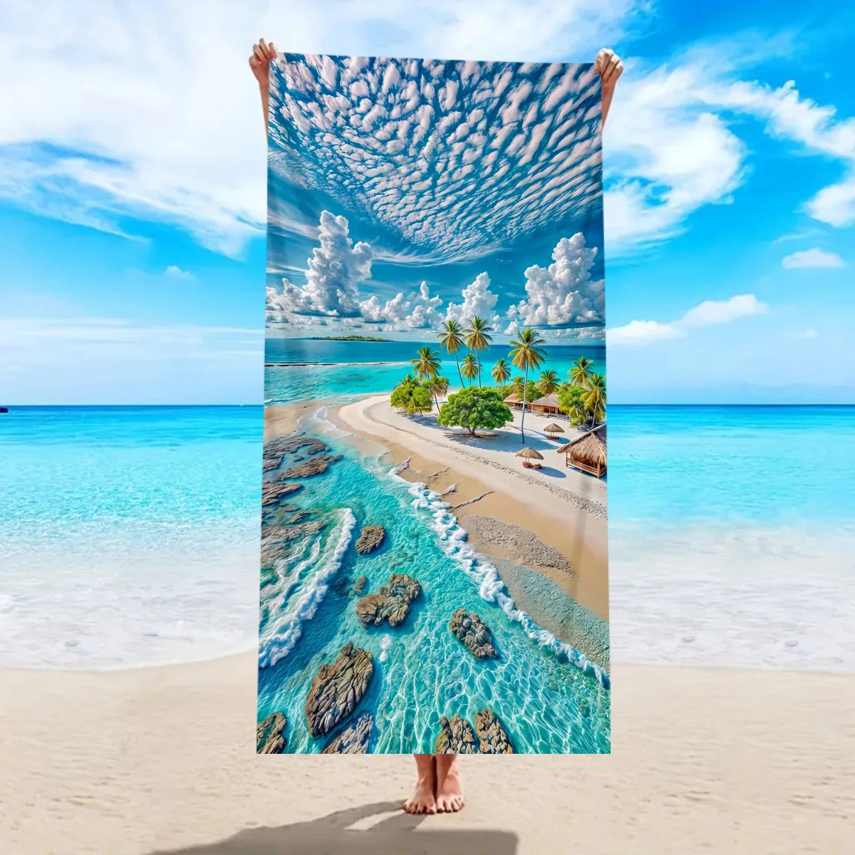 Strandtuch Meeresstern – Schnelltrocknend & Saugstark, 150x75 cm / 180x90 cm