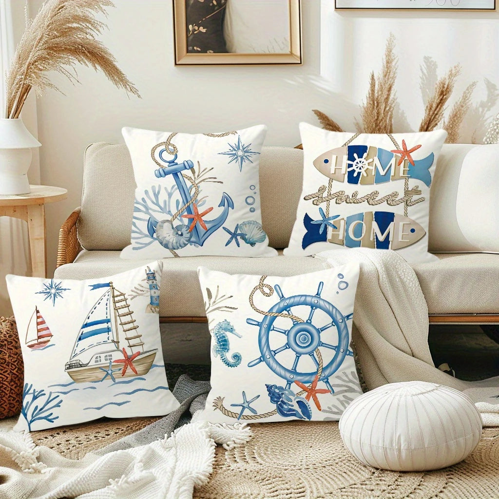 Maritimer Kissenbezug – Küsten & Ozean Design | 40x40 bis 60x60 cm