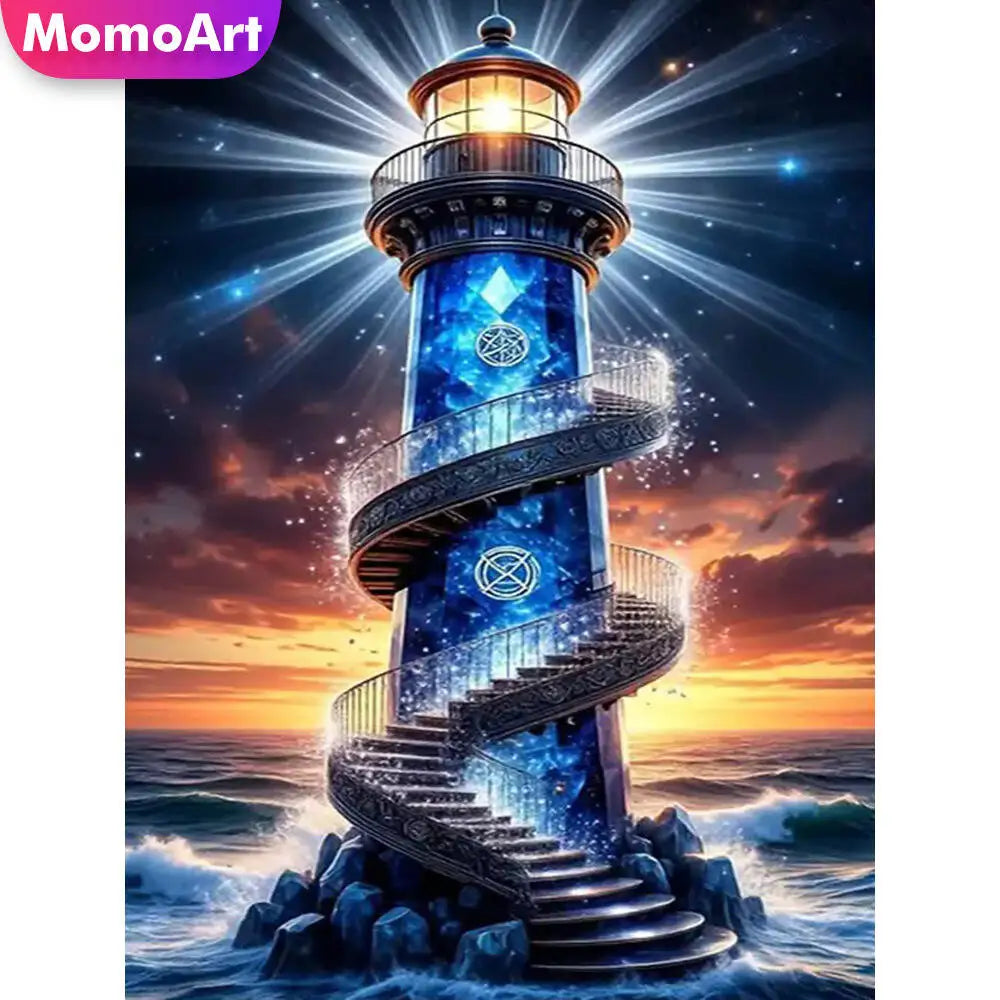 Diamond Painting Leuchtturm & Küste – MomoArt DIY Set