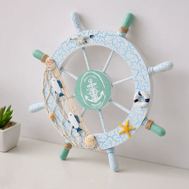 Schiffssteuerrad Holz Maritim – 27 cm | Mediterrane Wanddeko | 6 Motive
