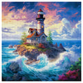 Kreuzstich-Set Insel-Motiv 40x40cm – DIY Stickset mit Stoff, Faden und Anleitung