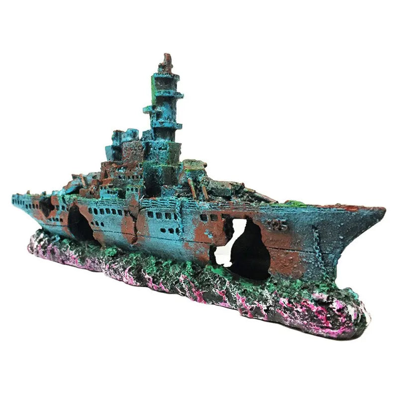 Piratenschiff Wrack Aquarium-Deko – 23 cm, Kunstharz, Sicher für Fische, 40–200 L