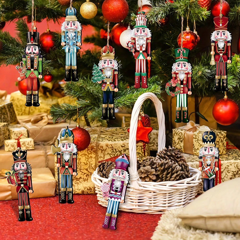 12er-Set Holz-Nussknacker – Weihnachtsdekoration, Geschenk & Heimdeko