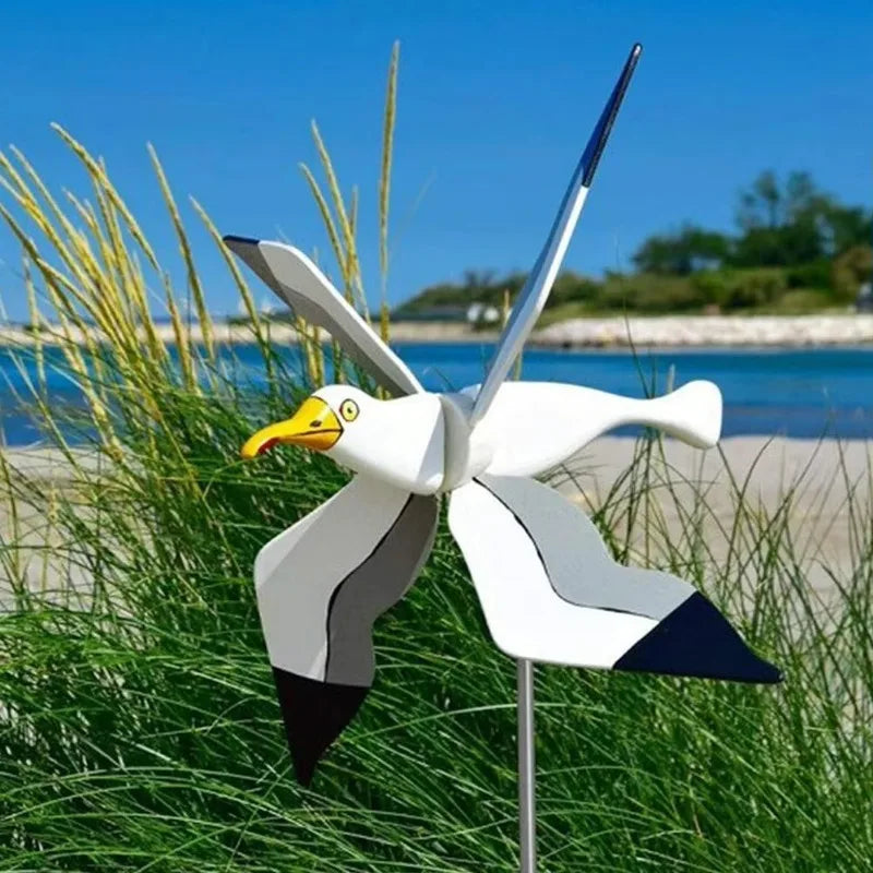 Möwe Windrad Gartendeko – Drehende Vogelfigur für Garten & Terrasse