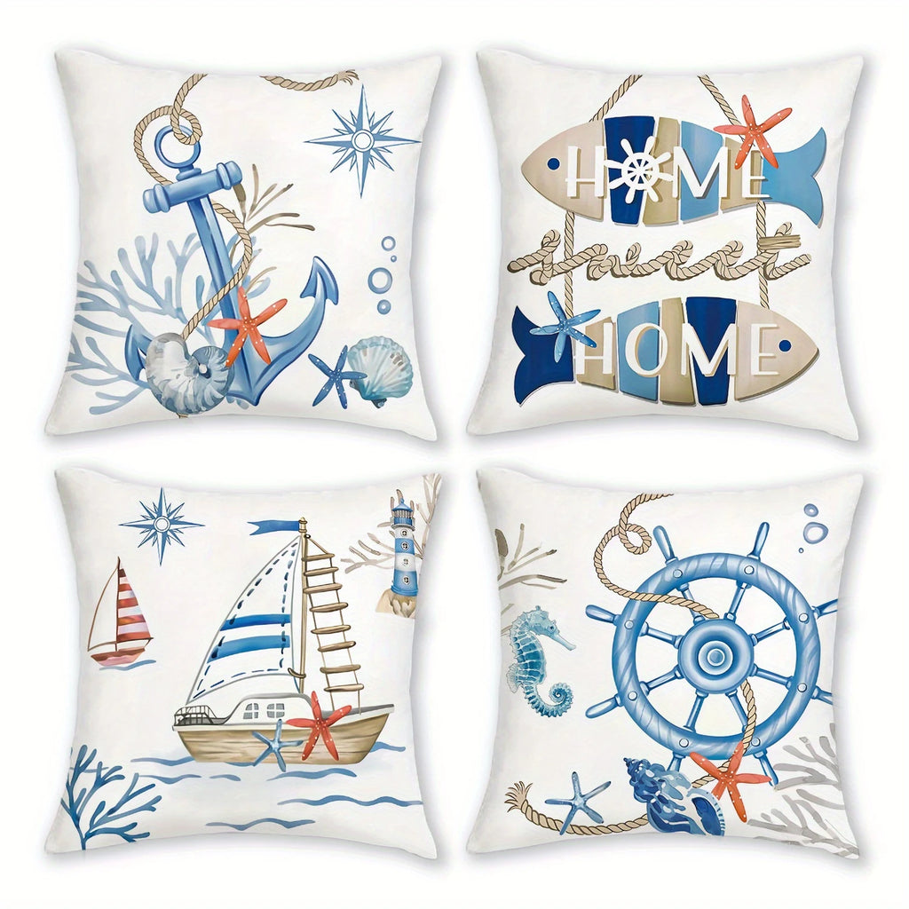 Maritimer Kissenbezug – Küsten & Ozean Design | 40x40 bis 60x60 cm