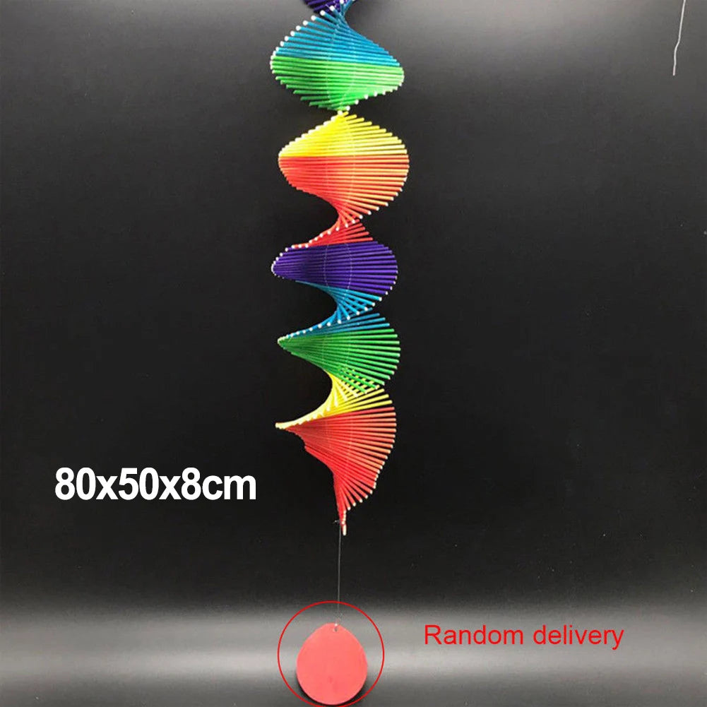 Holz Windspinner Regenbogen – Buntes Windrad als Gartendekoration & Anhänger