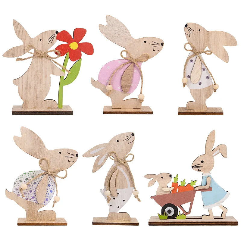 Holz-Osterhase Dekofigur – Stehender Hase für Ostern & Frühling