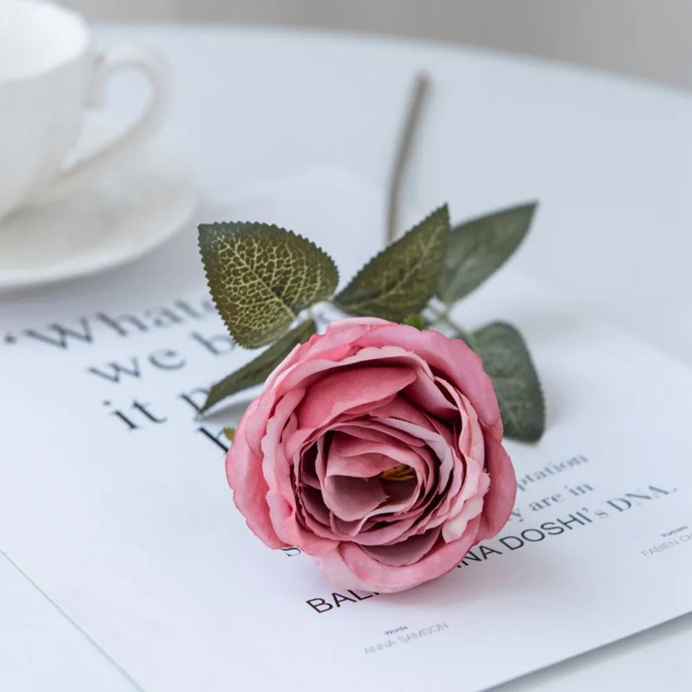 Künstliche Seidenrose – 38 cm, 7 Farben, Hochzeit, Brautstrauß & Heimdeko