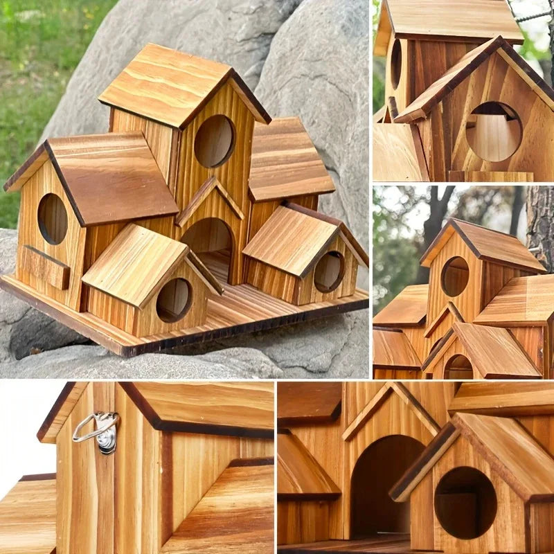Vogelhaus aus Holz – Handgefertigt fuer Garten, Hof und Balkon
