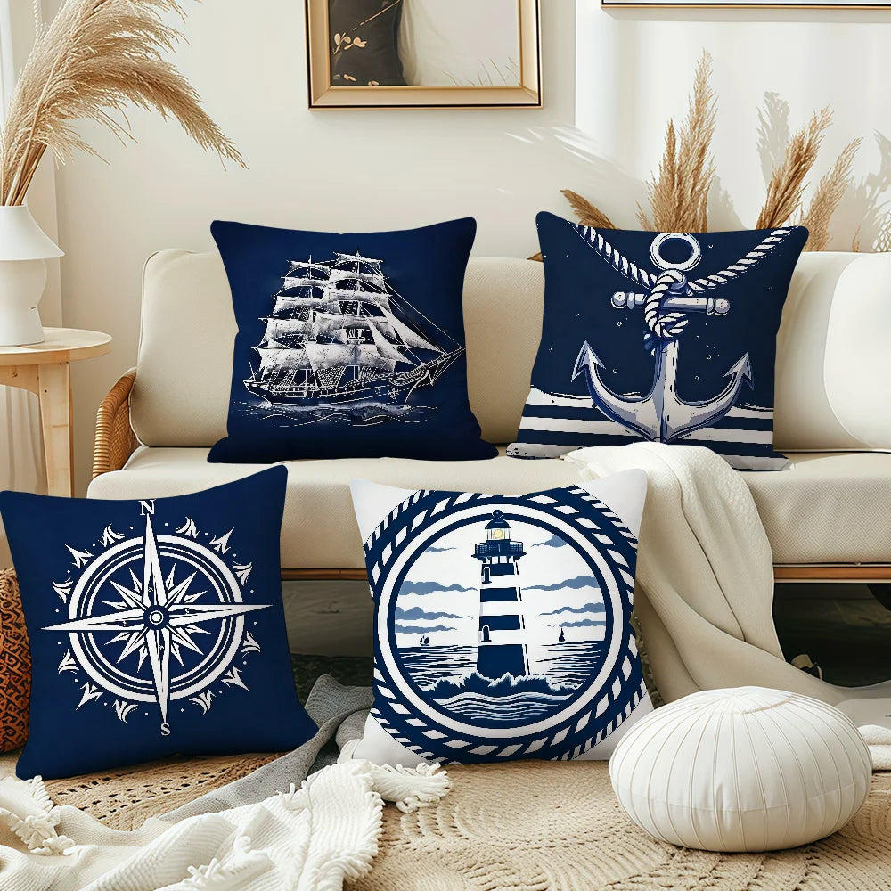 Maritimer Kissenbezug – Lustiges Nautik-Motiv | Beidseitig bedruckt