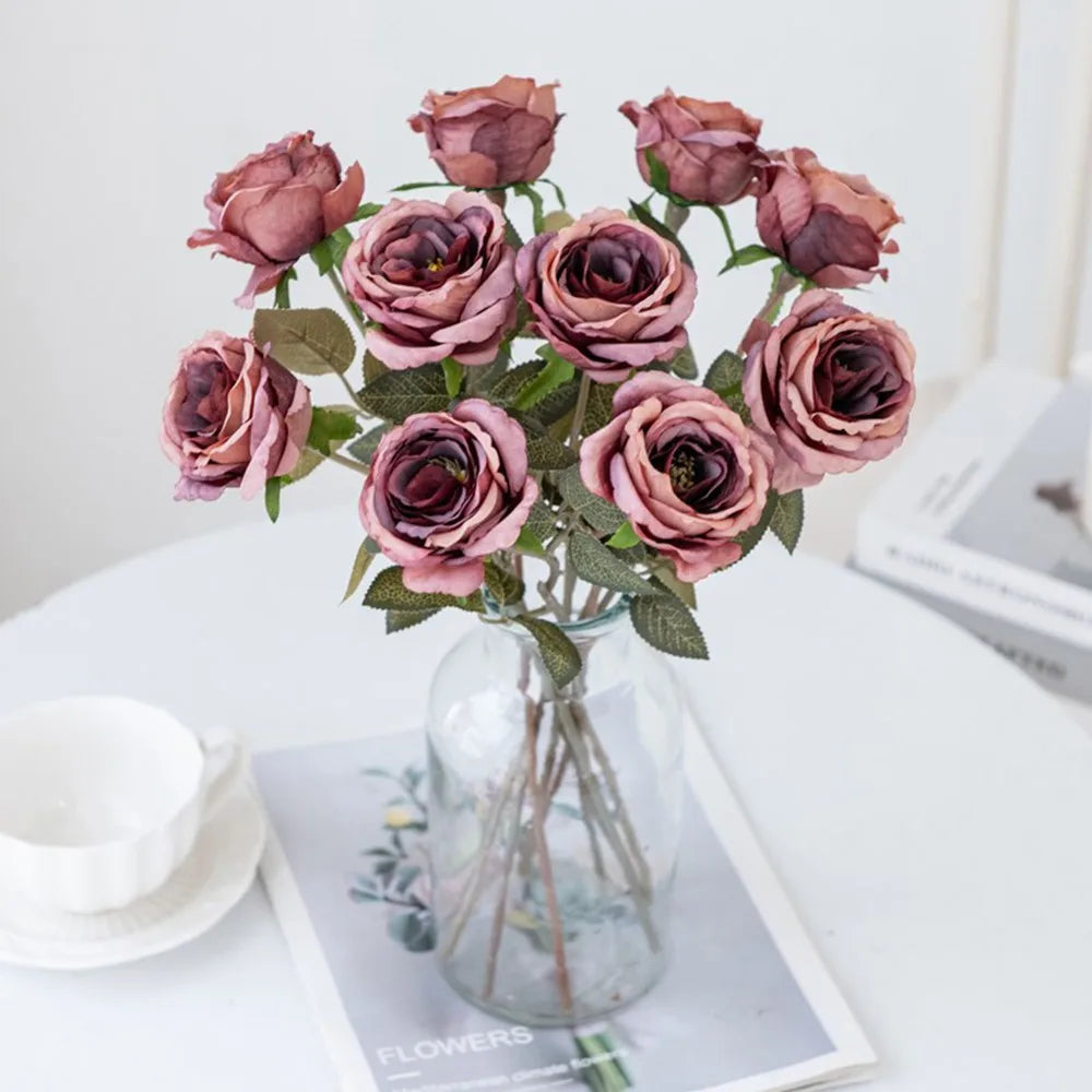 Künstliche Seidenrose – 38 cm, 7 Farben, Hochzeit, Brautstrauß & Heimdeko