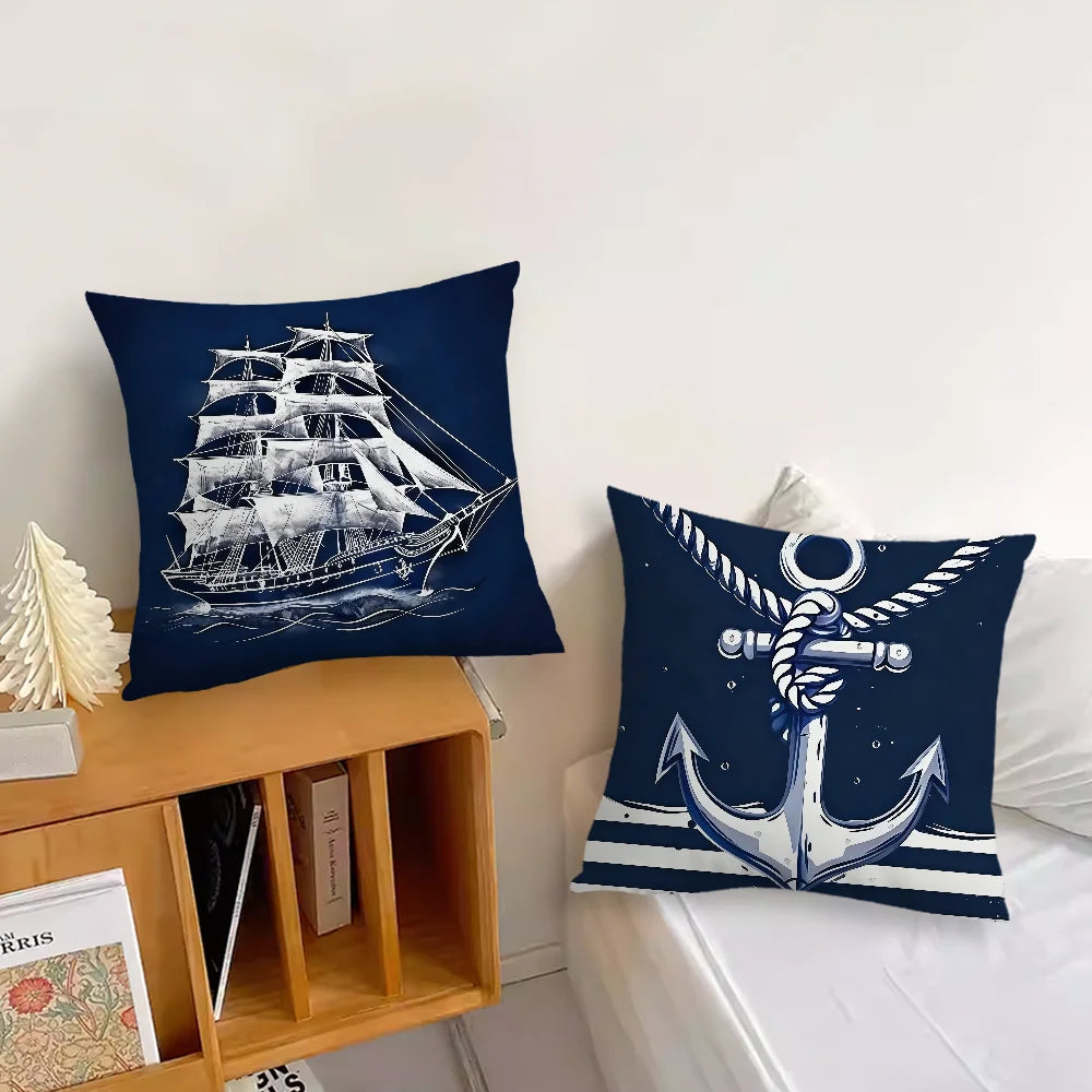 Maritimer Kissenbezug – Lustiges Nautik-Motiv | Beidseitig bedruckt