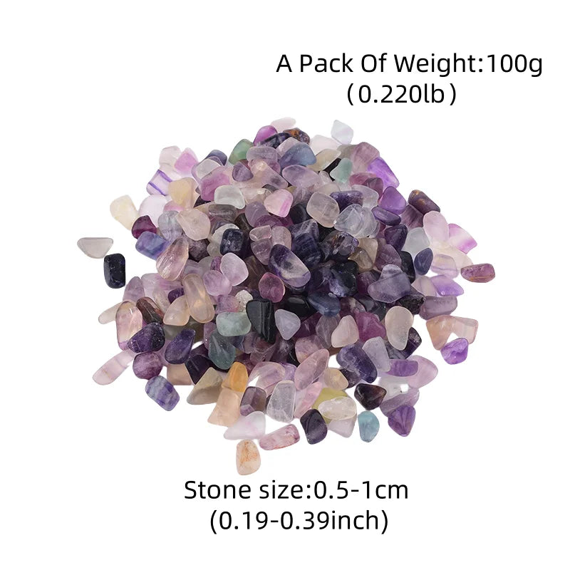 Natürlicher Fluorit-Kies – Bunt | 100g Beutel für Aquarium, Deko & Pflanzen