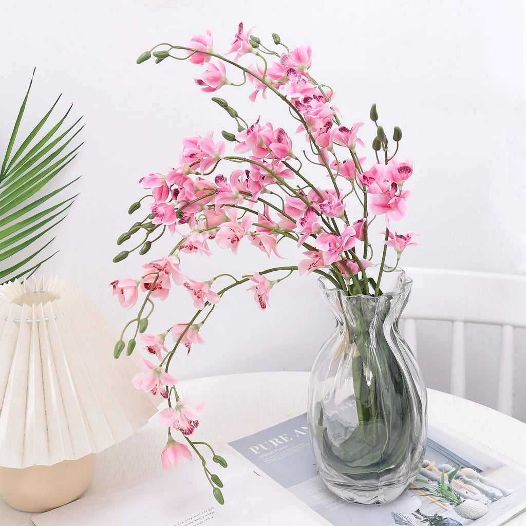 Künstlicher Orchideenstrauß – Real Touch, 5 Farben, 1er oder 3er Set, Hochzeit & Heimdeko