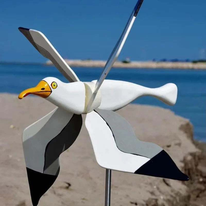 Möwe Windrad Gartendeko – Drehende Vogelfigur für Garten & Terrasse