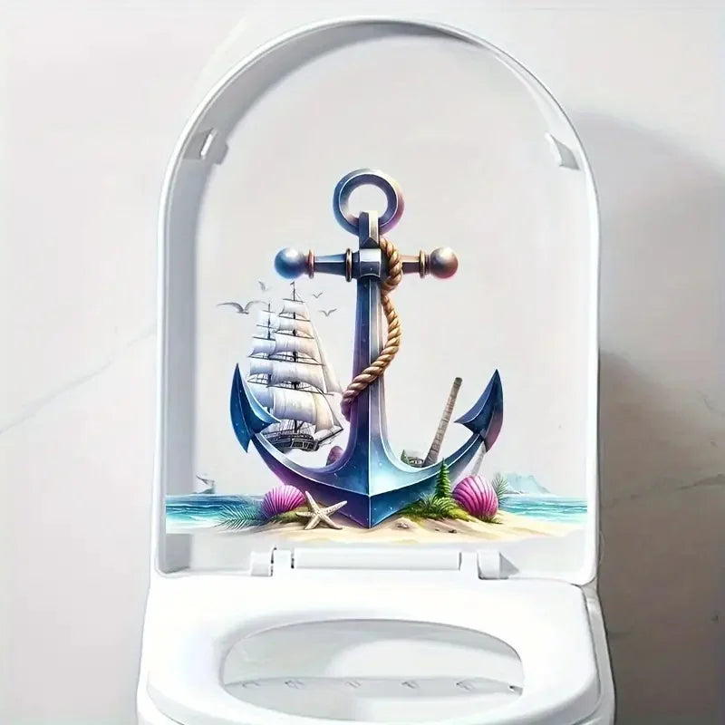 Maritime Wandtattoos – Anker & Nautik | Selbstklebende Vinyl-Aufkleber für Bad & Wohnbereich