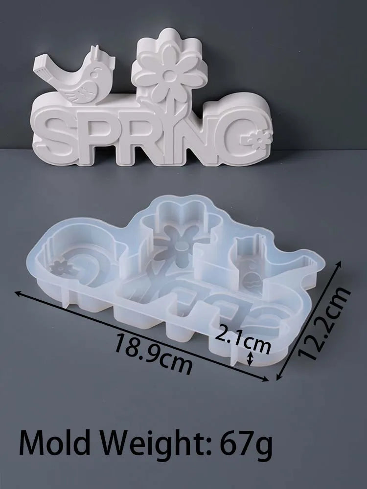 Oster-Silikonform „Frohe Ostern“ – Hasenmotiv, DIY Harz & Gips, 3D-Ornamente