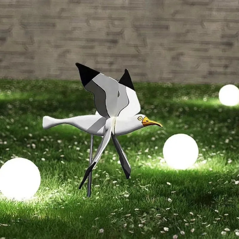 Möwe Windrad Gartendeko – Drehende Vogelfigur für Garten & Terrasse