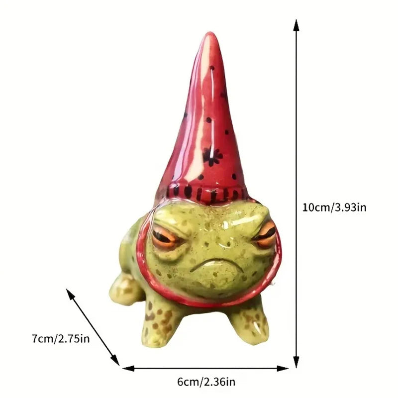 Frosch-Figur mit Partyhut – Keramik Gartendeko als Geschenk oder Dekoration