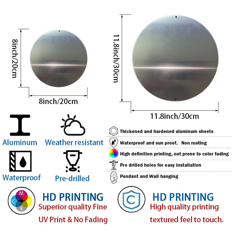 3D Piratenschiff Aluminium-Wandbild rund – 20 oder 30 cm, UV-Druck, wasserdicht