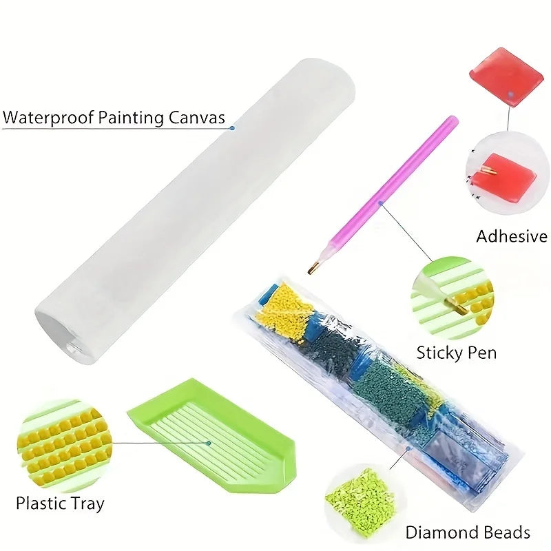 DIY Diamond Painting Kit – Leuchtturm & Meeresblick | 3 Größen | Vollbild