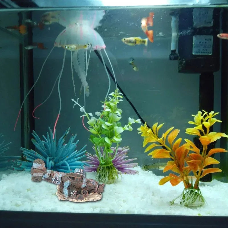 Miniatur-Flugzeugwrack für Aquarium – Resin Deko | 8 cm