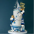 Maritime Kuchentopper 24-teilig – Blau-Weiß, Anker, Schiff, Leuchtturm, Geburtstag