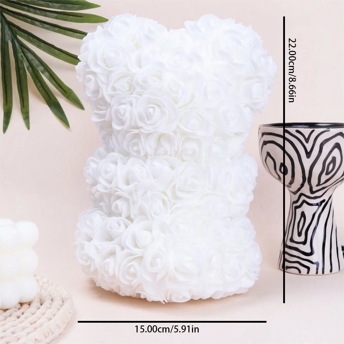 Teddybär Blumenstrauß aus Schaumrosen – Geschenk zur Hochzeit, Muttertag & mehr