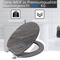 WC-Sitz mit Soft-Close-Funktion – MDF Holz, Zinklegierungs-Scharniere, 190 kg Tragkraft
