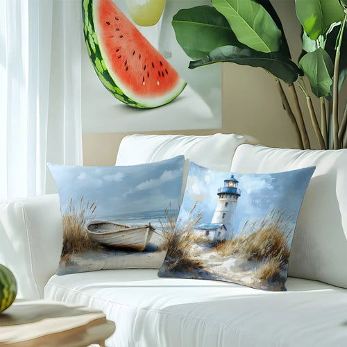 4er-Set Kissenbezüge Maritim – Küsten & Nautik Design für Sofa, Wohnzimmer & Schlafzimmer
