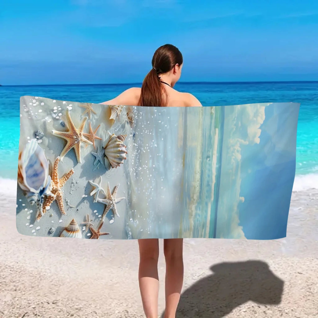 Strandtuch Meeresstern – Schnelltrocknend & Saugstark, 150x75 cm / 180x90 cm