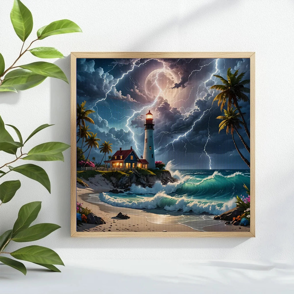 Kreuzstich-Set Meer – 40x40cm Stickpackung mit Stoff, Faden und Anleitung