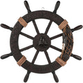 Holz-Schiffssteuerrad Wanddeko – 45x45 cm, Mediterran Blau/Weiß, Retro Nautisch