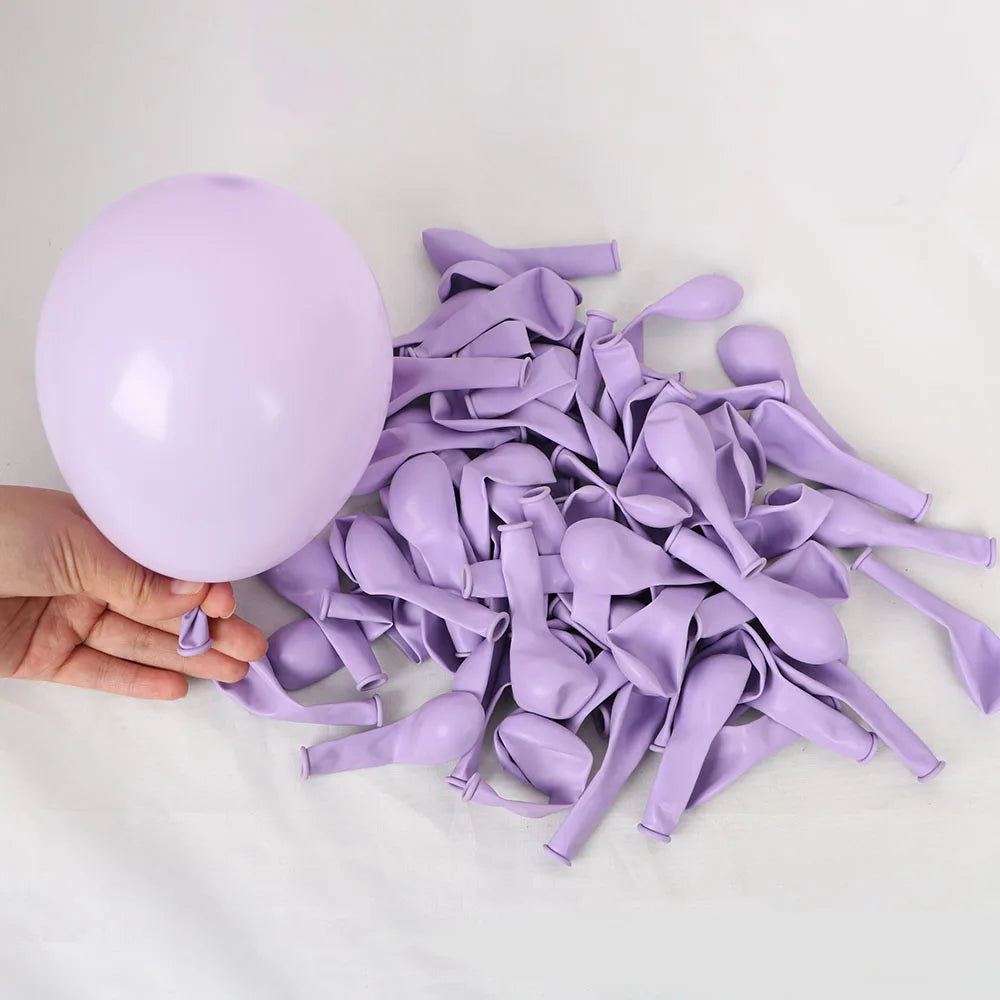 Macaron Luftballons 50er Set – Rosa, Lila & Metallic Konfetti | Hochzeit, Geburtstag & Party