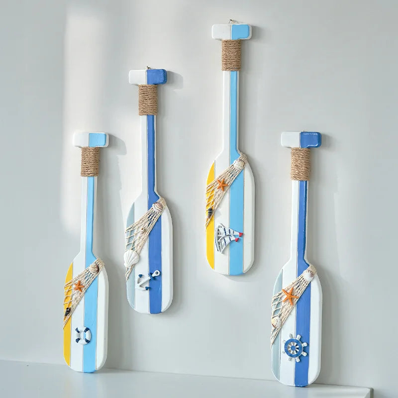 Holzruder Wanddeko – Mediterran, 4 Designs, Kinderzimmer & Strand, Hängedekoration