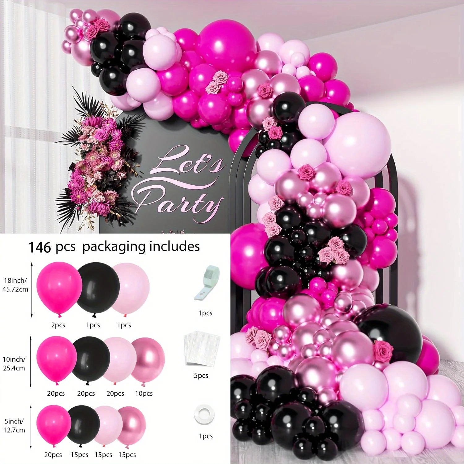 Ballon Girlanden Set 113-teilig – Sternballons für Geburtstag, Hochzeit & Party