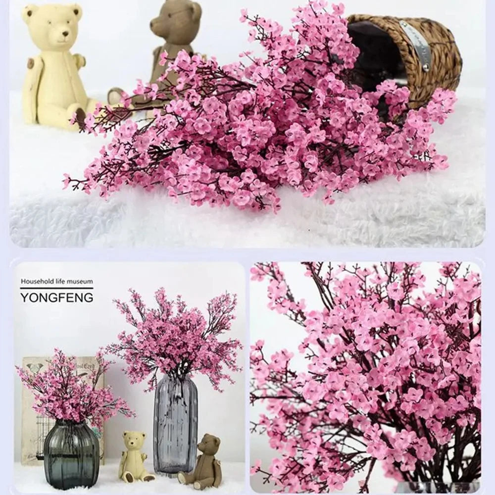 Künstliche Schleierkraut & Kirschblüten – Rosa | Kunstblumen für Hochzeit, Heimdeko & Weihnachten
