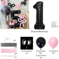 Zahlen-Ballon-Set 45-teilig – Pink & Schwarz | Ziffern 0–9 | Geburtstag & Jubiläum