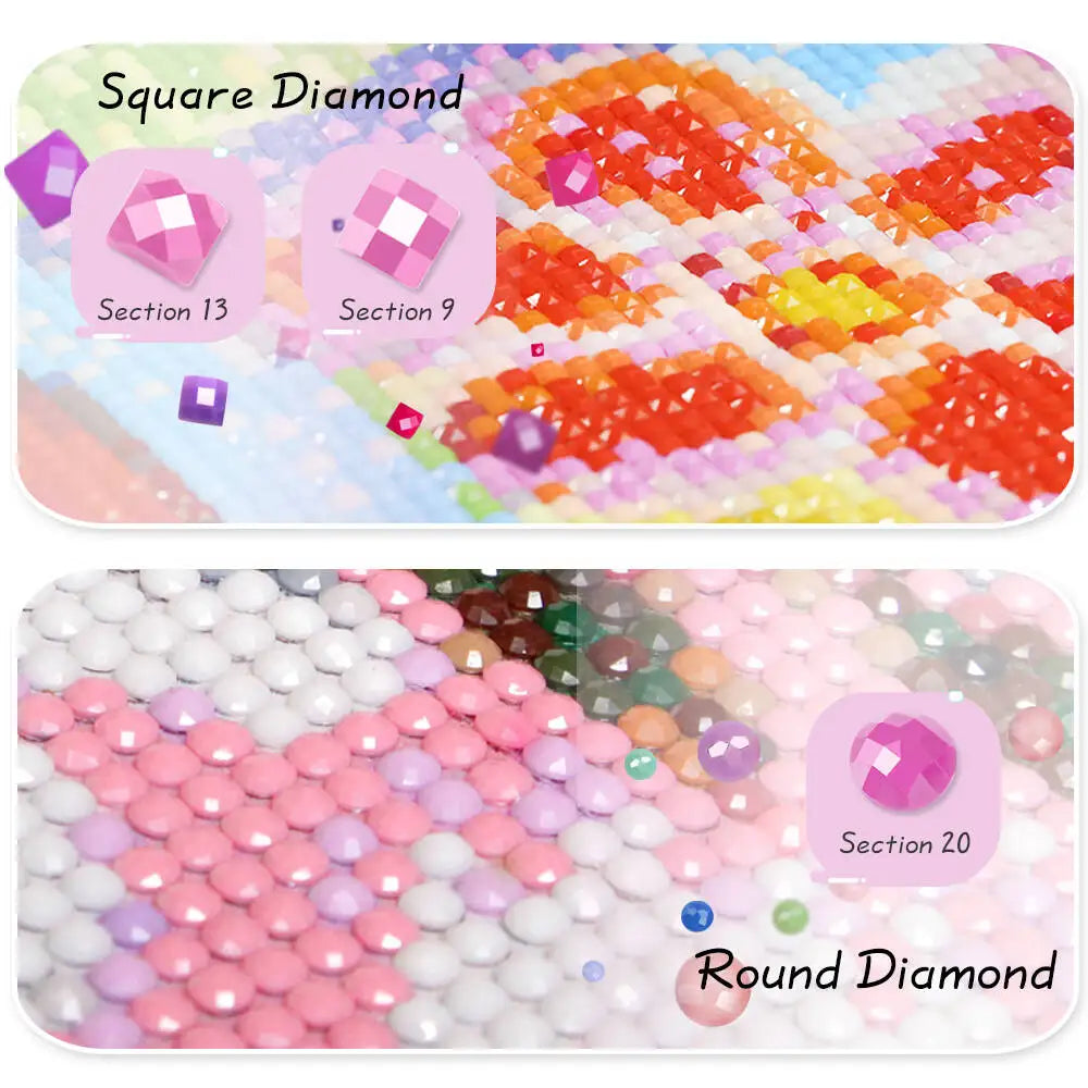Diamond Painting Leuchtturm mit Moewen – DIY Diamant-Stickerei Set Meereslandschaft