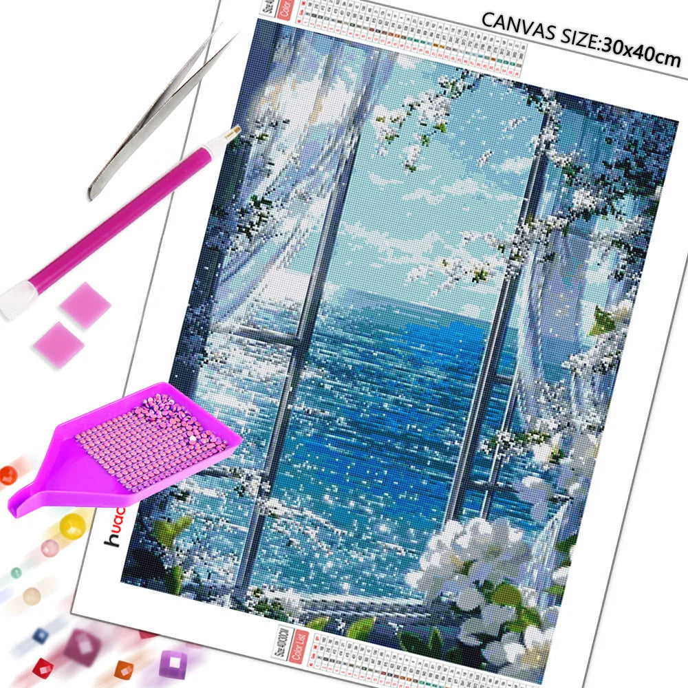 Diamond Painting Set – Seelandschaft & Natur | 5D DIY Diamant-Stickerei